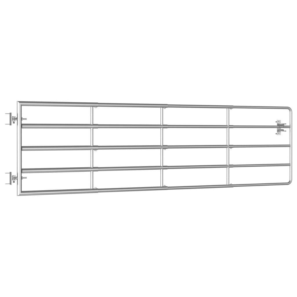 Poort met 5 stangen (115-300)x90 cm staal zilverkleurig is nu te koop bij PeponiXL, paradijselijk wonen!