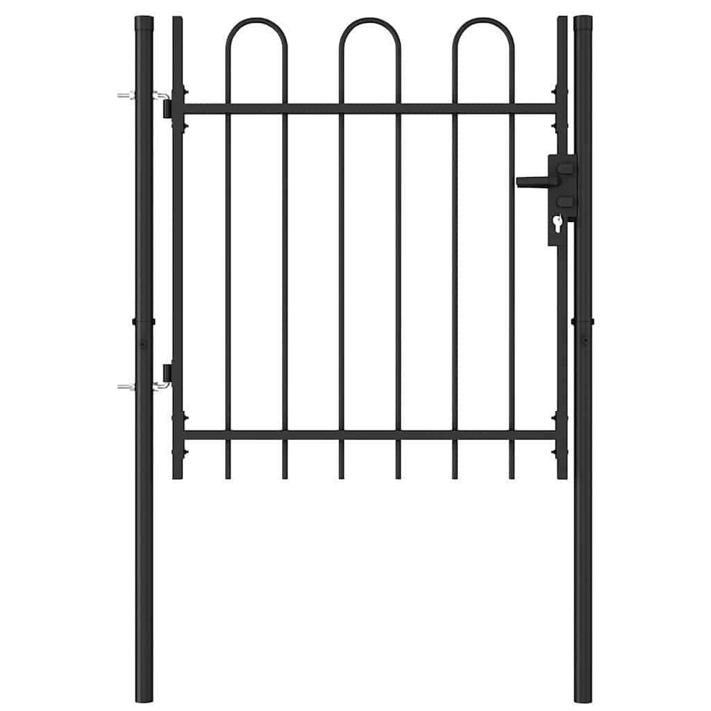 Hekpoort BOXTEL enkele deur met gebogen bovenzijde staal 1x1 m zwart is nu te koop bij PeponiXL, paradijselijk wonen!