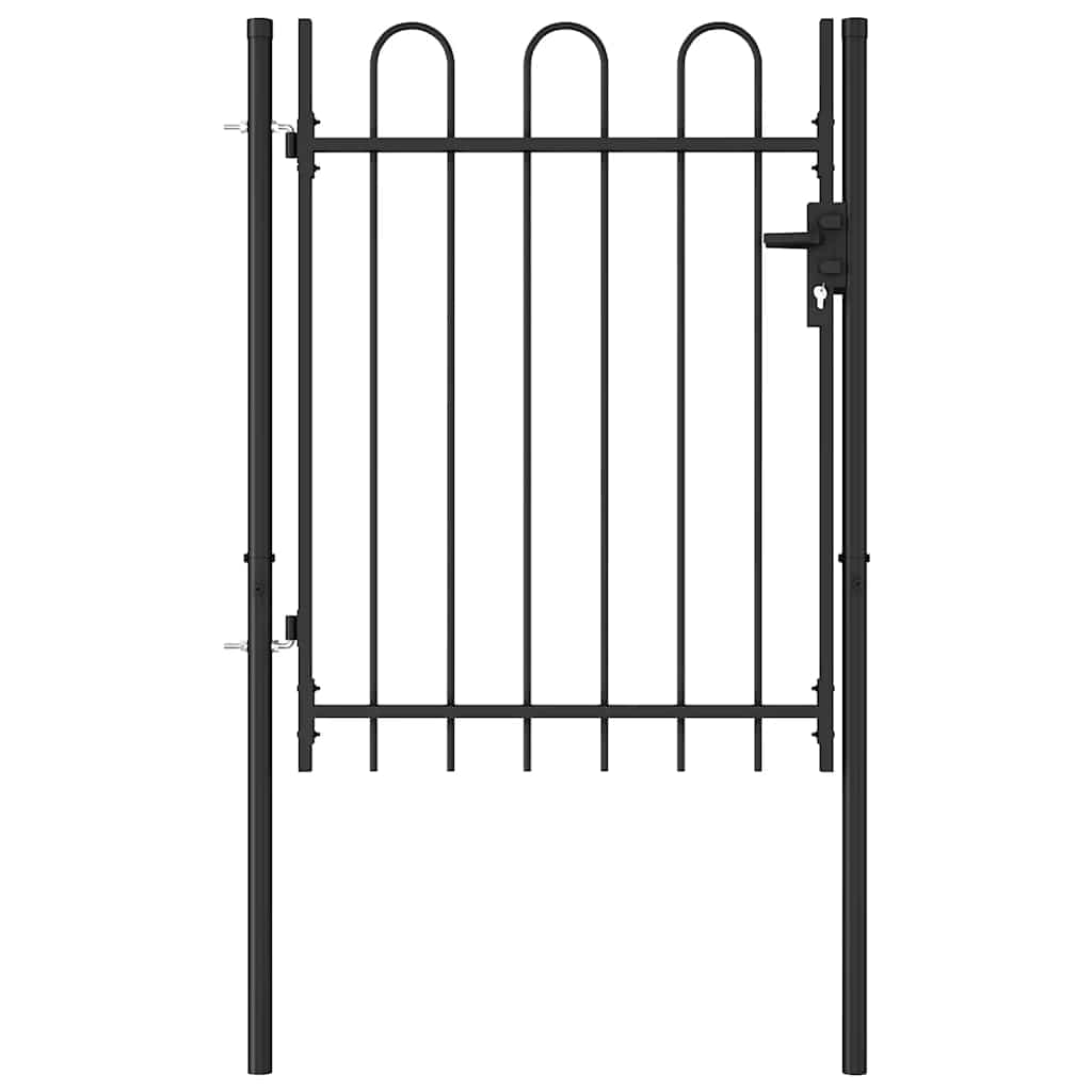 Hekpoort BOXTEL enkele deur met gebogen bovenzijde staal 1x1,2 m zwart is nu te koop bij PeponiXL, paradijselijk wonen!