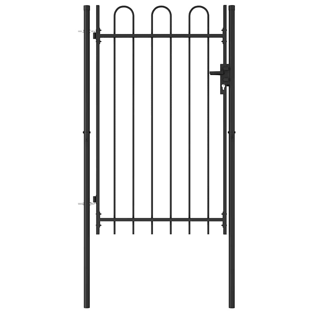 Hekpoort BOXTEL enkele deur met gebogen bovenzijde staal 1x1,5 m zwart is nu te koop bij PeponiXL, paradijselijk wonen!