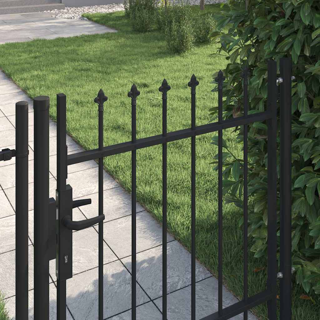 Hekpoort BOXTEL enkele deur met puntige bovenkant staal 1x1 m zwart is nu te koop bij PeponiXL, paradijselijk wonen!