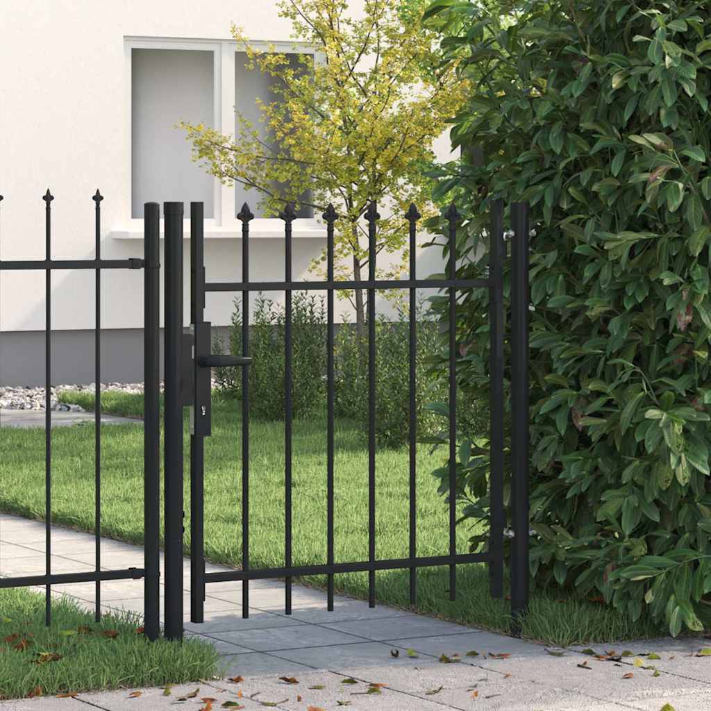 Hekpoort BOXTEL enkele deur met puntige bovenkant staal 1x1 m zwart is nu te koop bij PeponiXL, paradijselijk wonen!