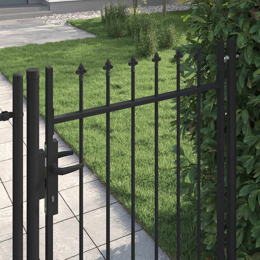Hekpoort BOXTEL enkele deur met puntige bovenkant staal 1x1,2 m zwart is nu te koop bij PeponiXL, paradijselijk wonen!