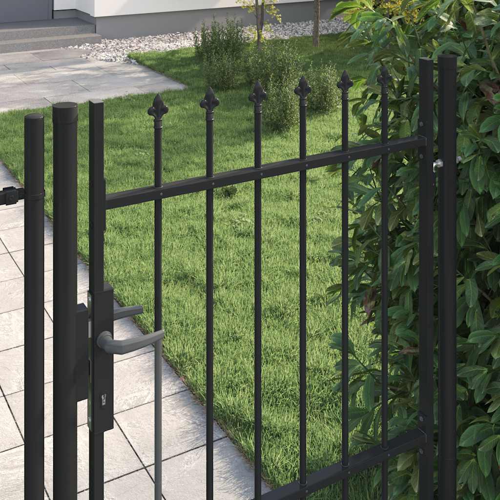 Hekpoort BOXTEL enkele deur met puntige bovenkant staal 1x1,5 m zwart is nu te koop bij PeponiXL, paradijselijk wonen!