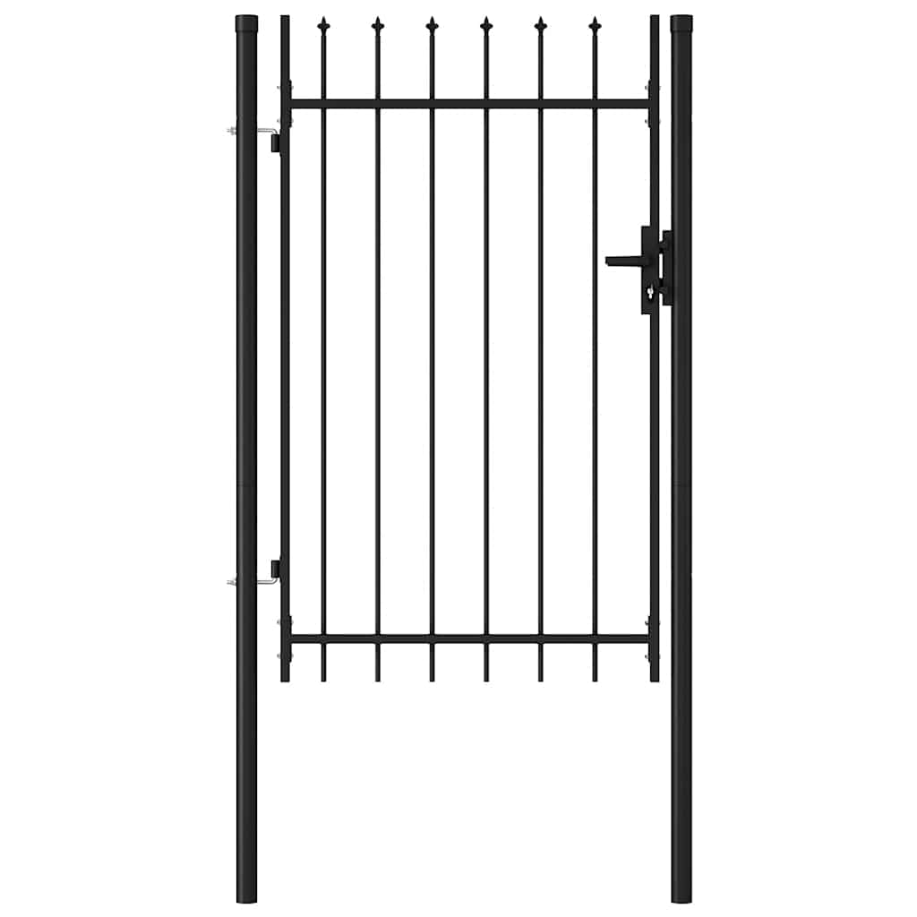 Hekpoort BOXTEL enkele deur met puntige bovenkant staal 1x1,5 m zwart is nu te koop bij PeponiXL, paradijselijk wonen!