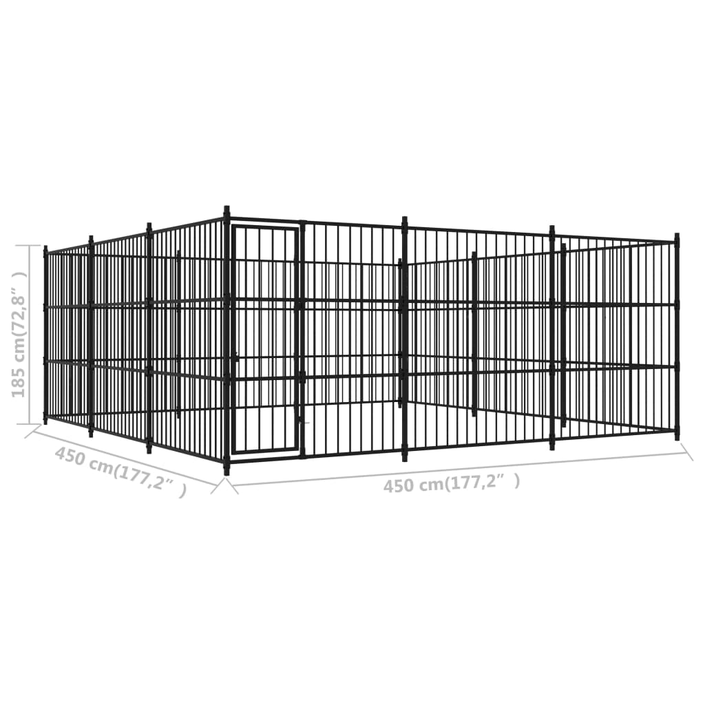 Hondenkennel voor buiten 450x450x185 cm is nu te koop bij PeponiXL, paradijselijk wonen!