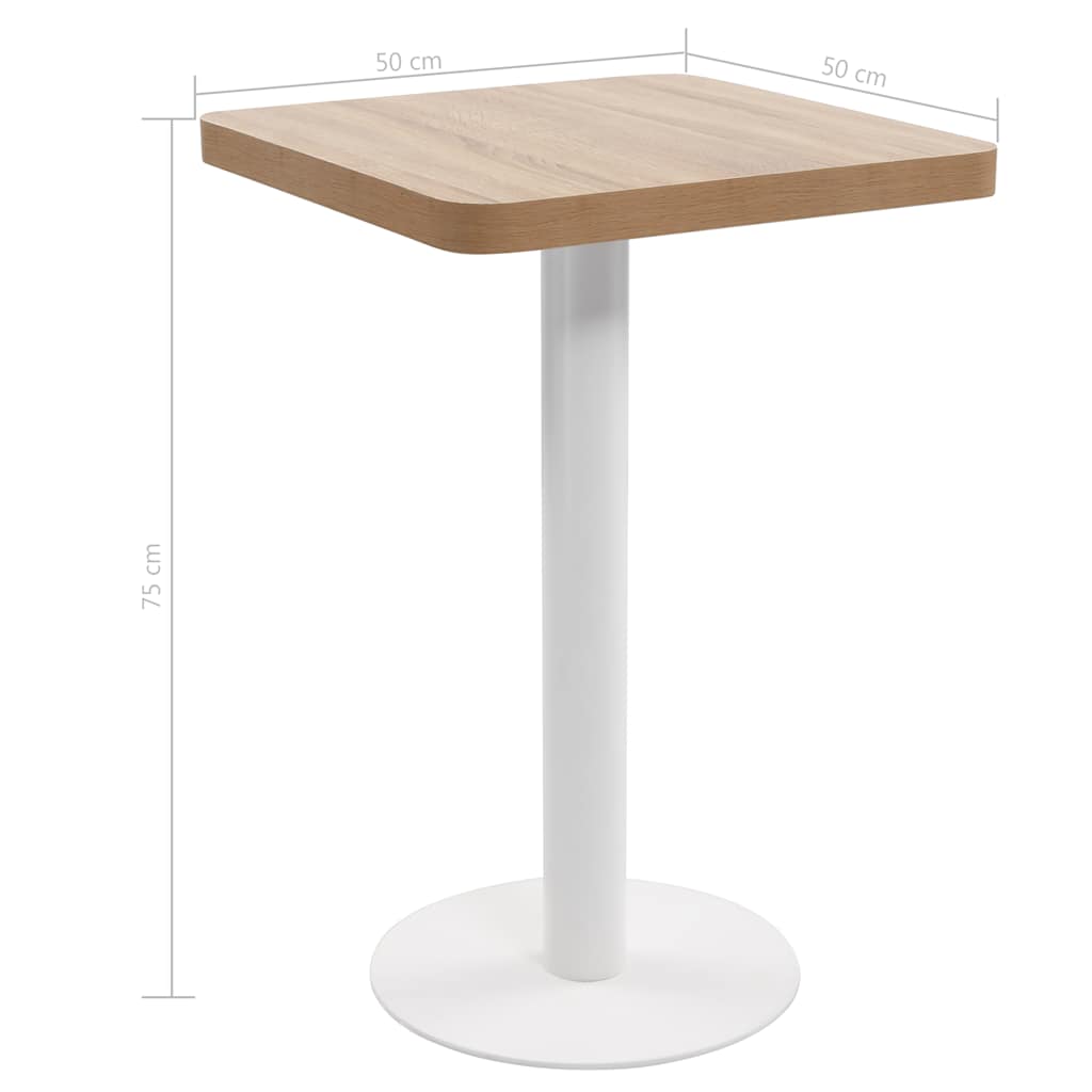 Bistrotafel 50x50 cm MDF lichtbruin is nu te koop bij PeponiXL, paradijselijk wonen!