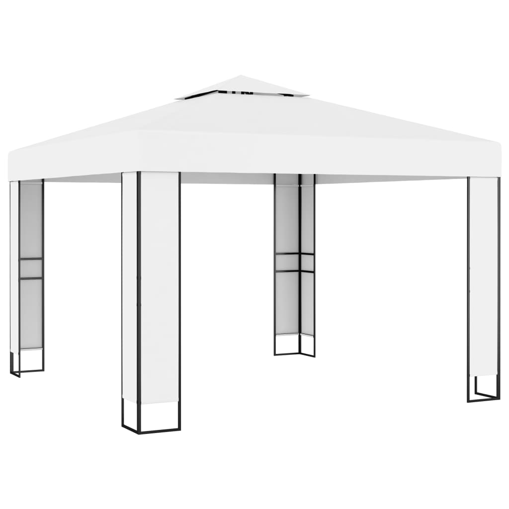 Prieel met dubbel dak 3x3 m wit is nu te koop bij PeponiXL, paradijselijk wonen!