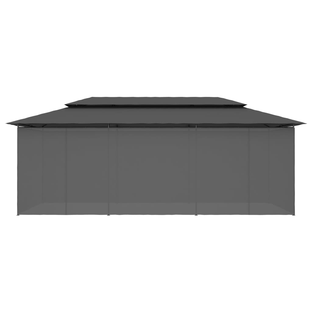 Prieel met gordijnen 600x298x270 cm antraciet is nu te koop bij PeponiXL, paradijselijk wonen!