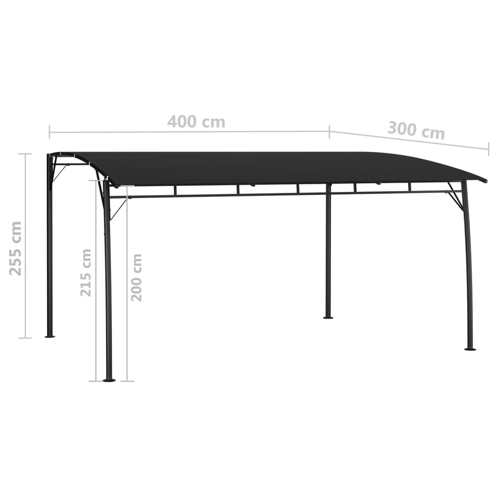 Zonneluifel 4x3x2,55 m antracietkleurig is nu te koop bij PeponiXL, paradijselijk wonen!