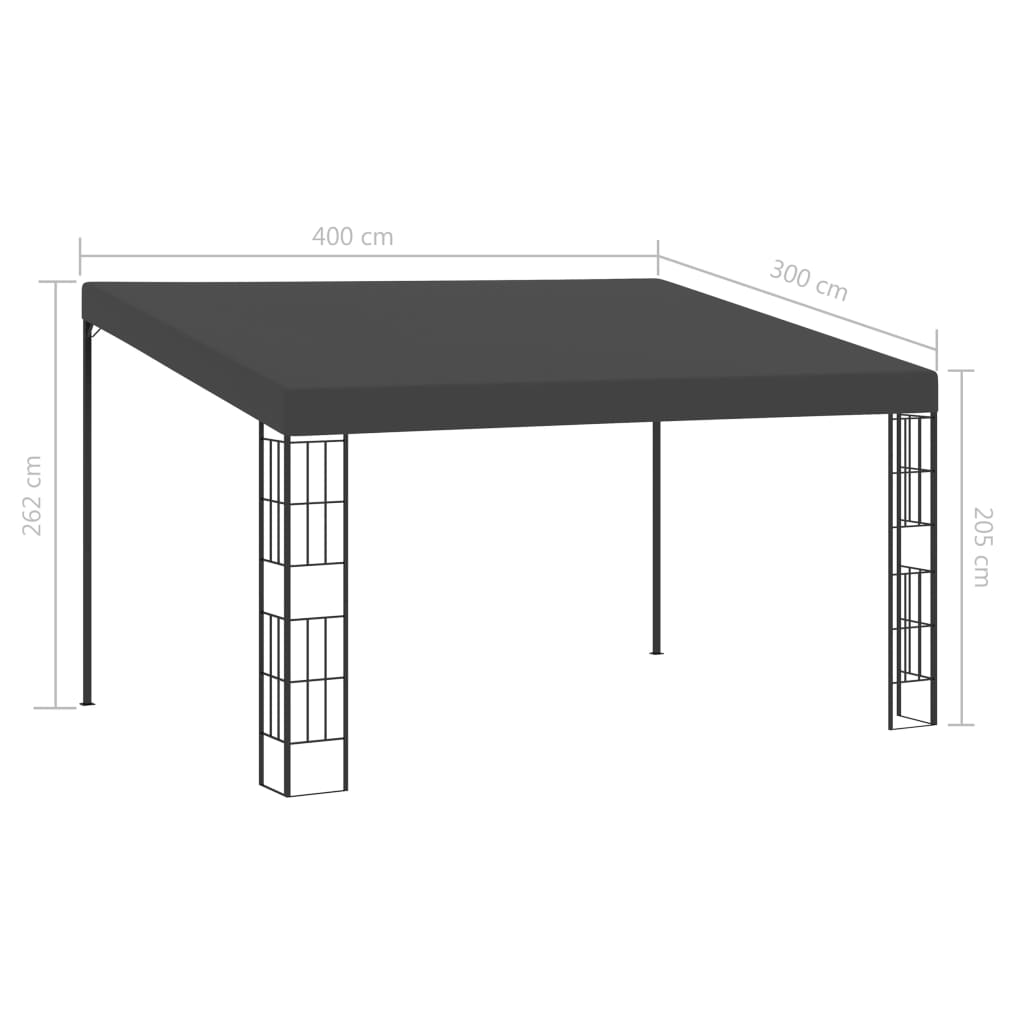 Wandprieel 3x4 m stof antracietkleurig is nu te koop bij PeponiXL, paradijselijk wonen!
