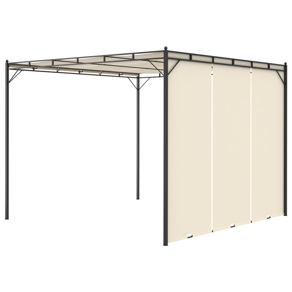 Tuinprieel met zijgordijn 3x3x2,25 m crème is nu te koop bij PeponiXL, paradijselijk wonen!