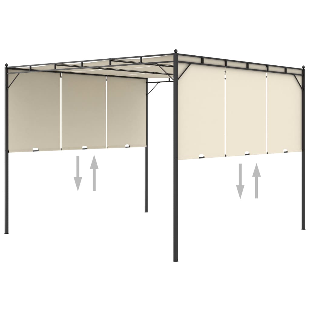 Tuinprieel met zijgordijn 3x3x2,25 m crème is nu te koop bij PeponiXL, paradijselijk wonen!