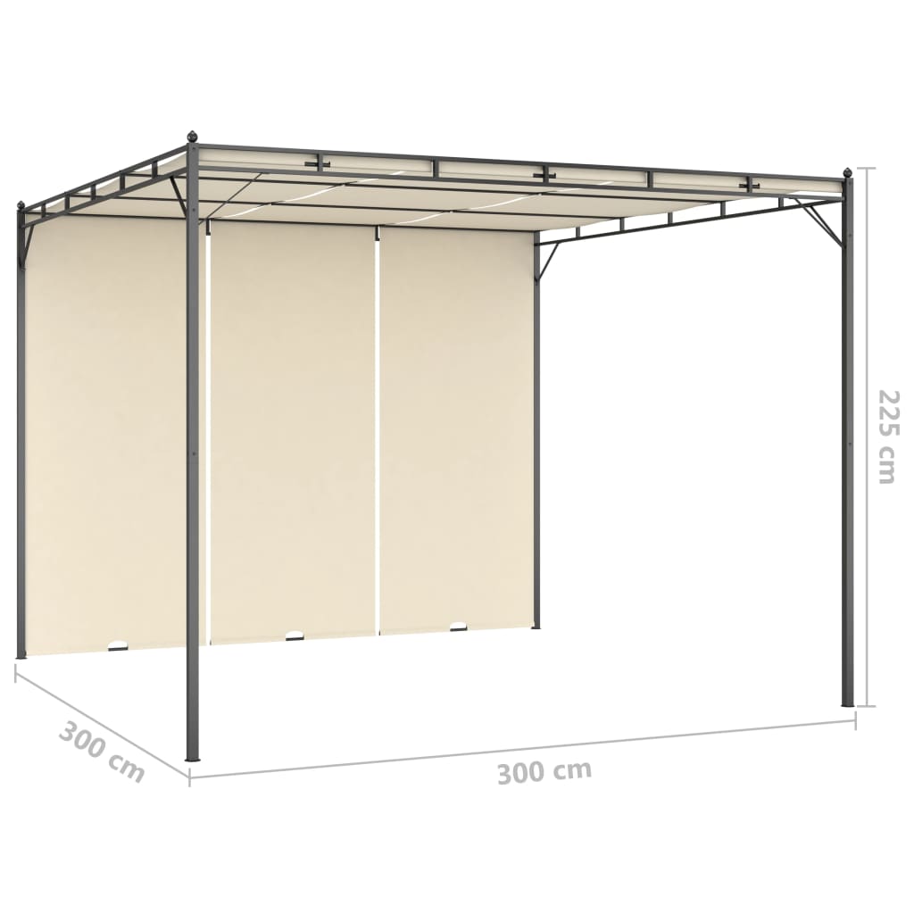 Tuinprieel met zijgordijn 3x3x2,25 m crème is nu te koop bij PeponiXL, paradijselijk wonen!