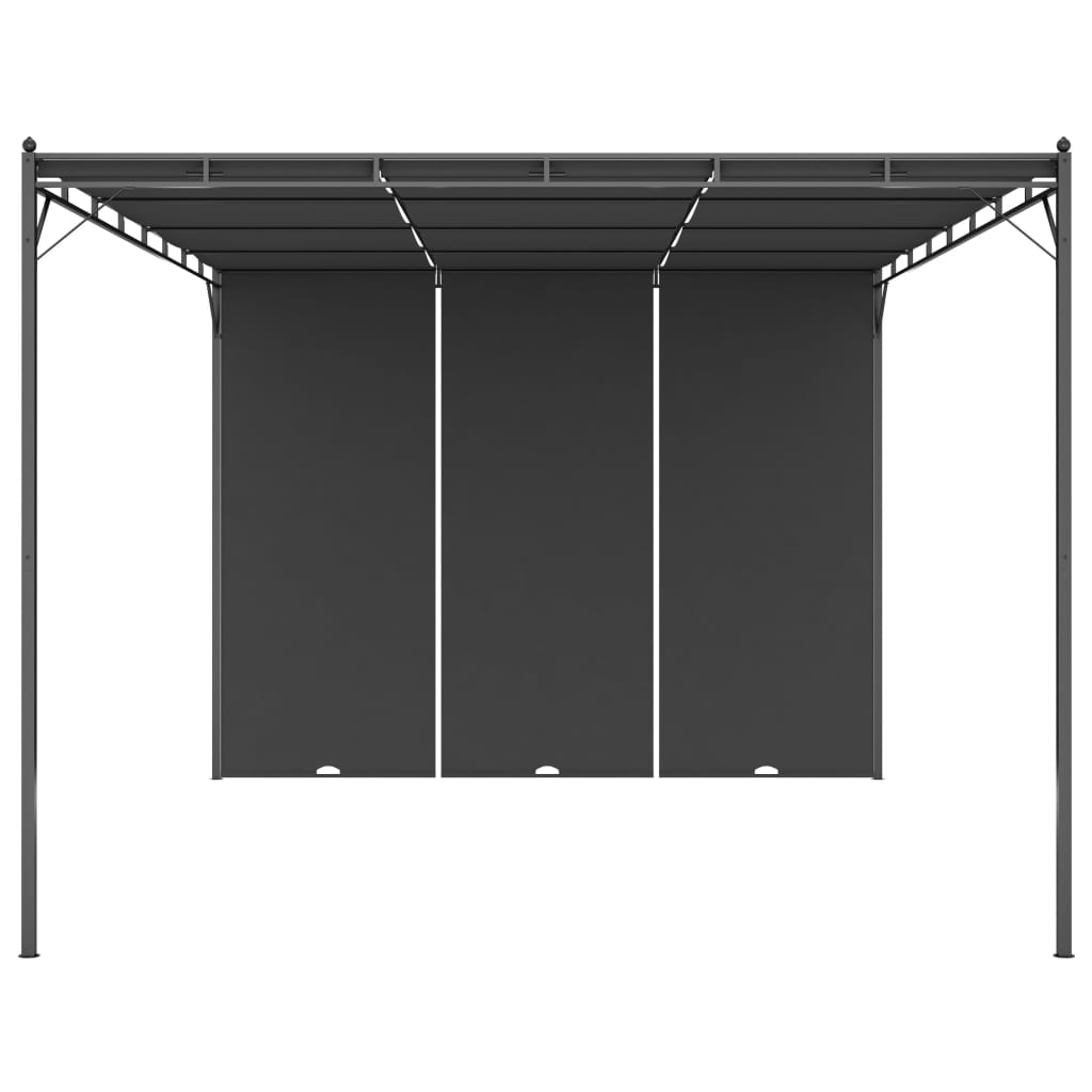 Tuinprieel met zijgordijn 4x3x2,25 m antraciet is nu te koop bij PeponiXL, paradijselijk wonen!