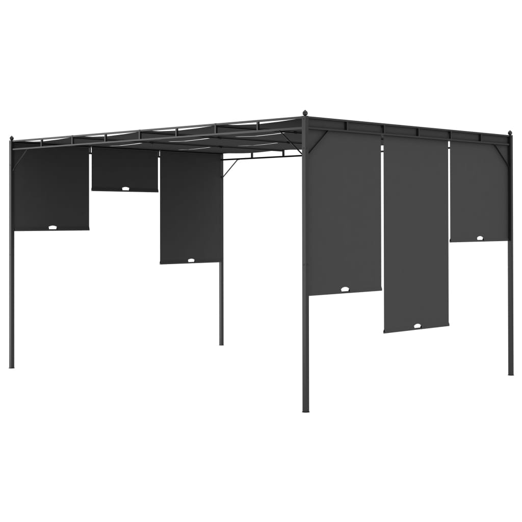 Tuinprieel met zijgordijn 4x3x2,25 m antraciet is nu te koop bij PeponiXL, paradijselijk wonen!