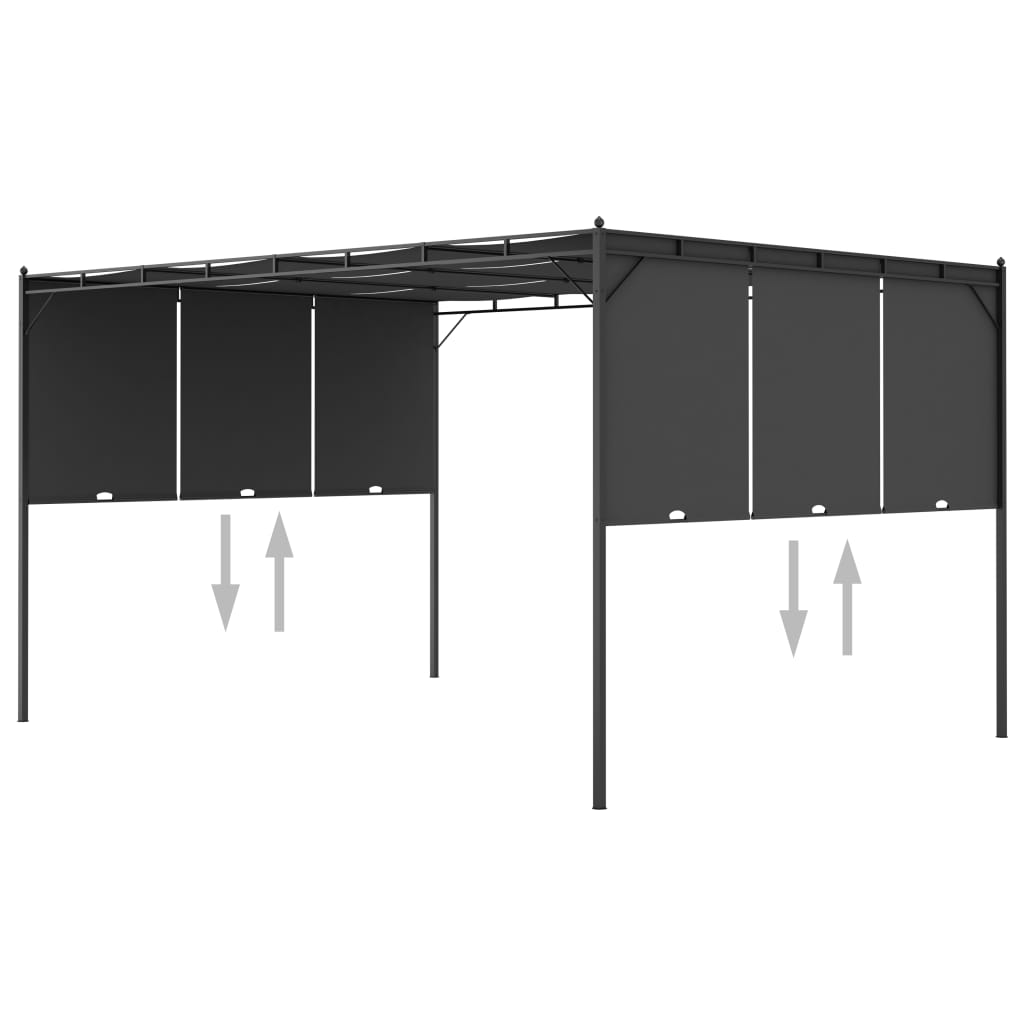 Tuinprieel met zijgordijn 4x3x2,25 m antraciet is nu te koop bij PeponiXL, paradijselijk wonen!