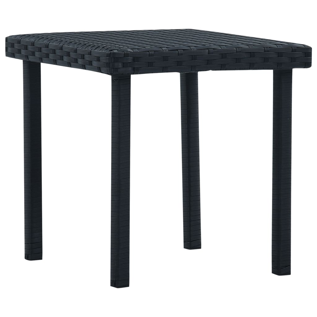 Tuintheetafel 40x40x40 cm poly rattan zwart is nu te koop bij PeponiXL, paradijselijk wonen!