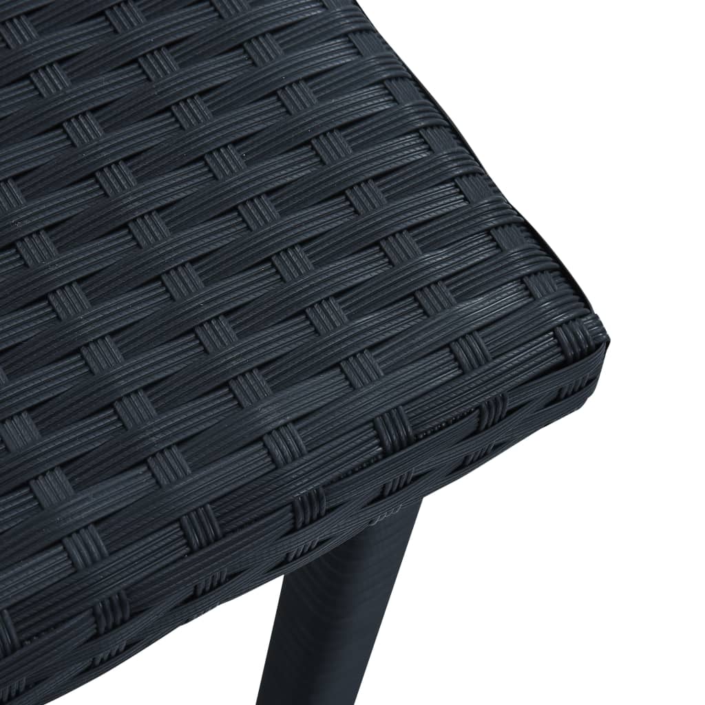 Tuintheetafel 40x40x40 cm poly rattan zwart is nu te koop bij PeponiXL, paradijselijk wonen!
