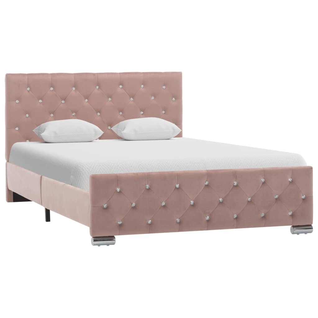 Bedframe fluweel roze 120x200 cm is nu te koop bij PeponiXL, paradijselijk wonen!