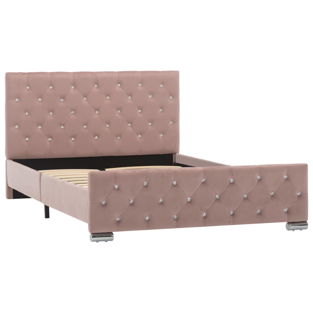 Bedframe fluweel roze 120x200 cm is nu te koop bij PeponiXL, paradijselijk wonen!