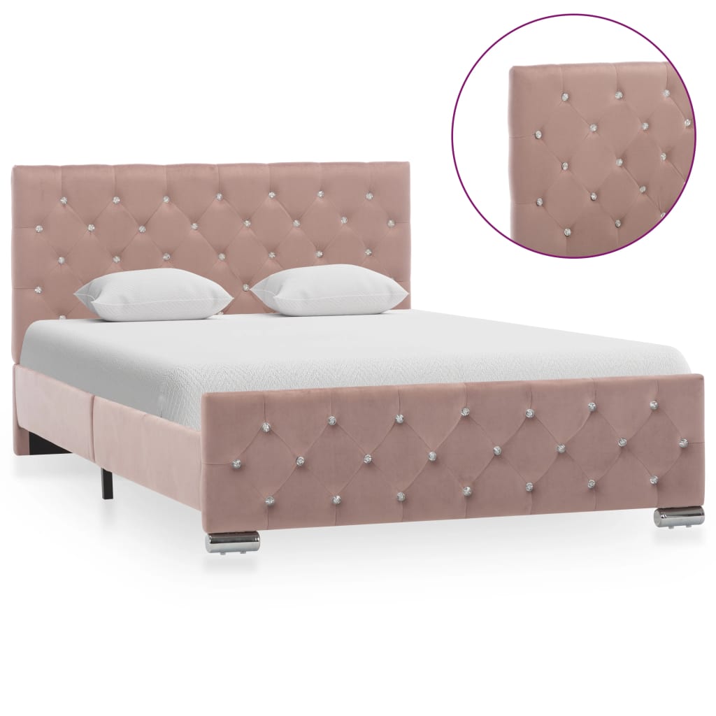 Bedframe fluweel roze 120x200 cm is nu te koop bij PeponiXL, paradijselijk wonen!