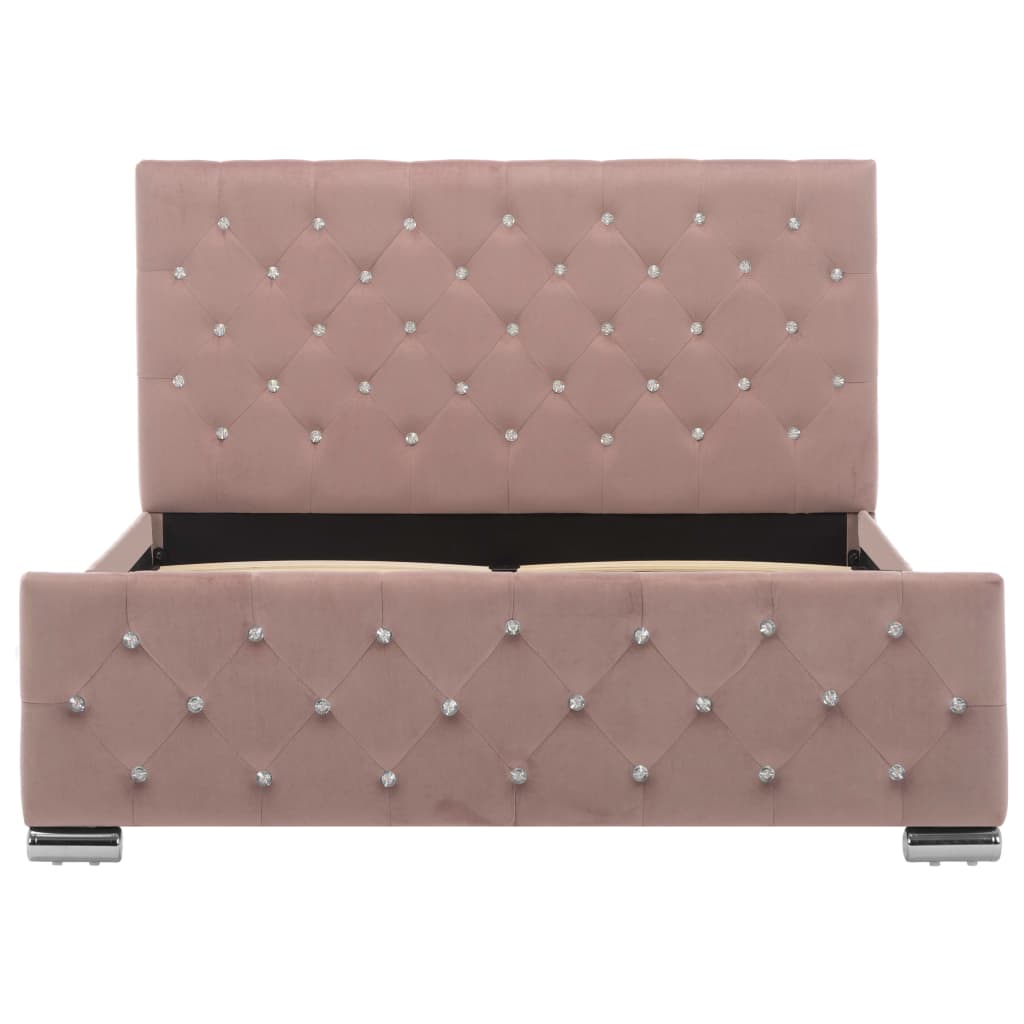 Bedframe fluweel roze 120x200 cm is nu te koop bij PeponiXL, paradijselijk wonen!