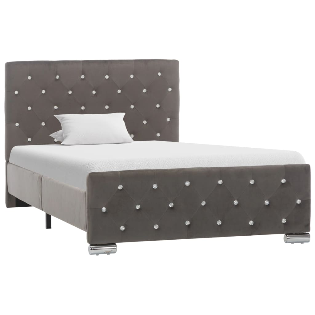 Bedframe fluweel grijs 100x200 cm is nu te koop bij PeponiXL, paradijselijk wonen!