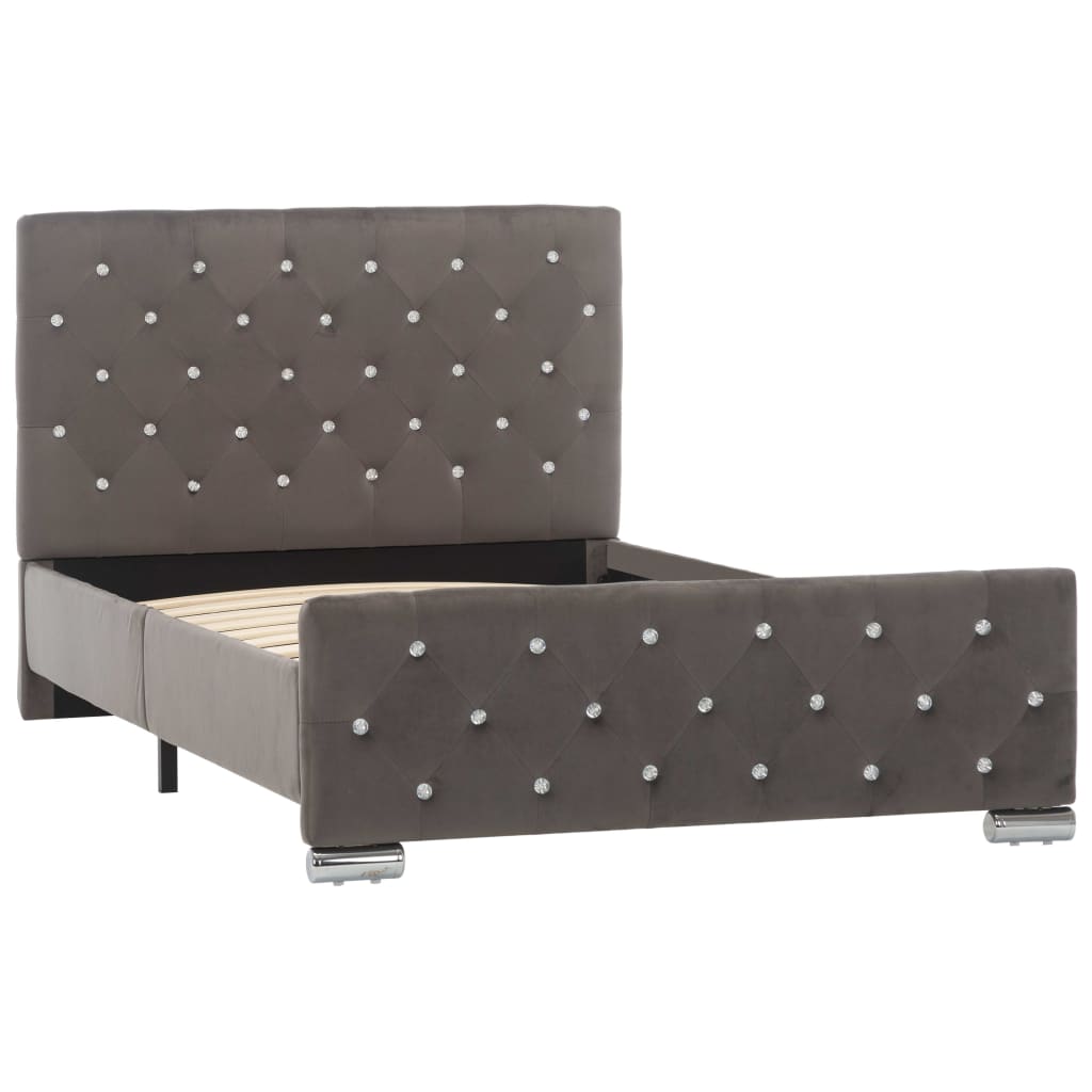 Bedframe fluweel grijs 100x200 cm is nu te koop bij PeponiXL, paradijselijk wonen!