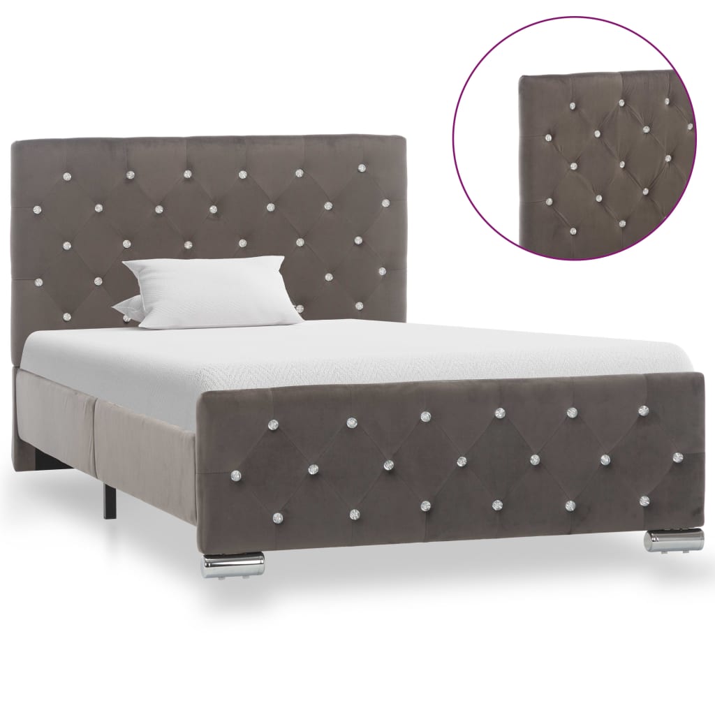 Bedframe fluweel grijs 100x200 cm is nu te koop bij PeponiXL, paradijselijk wonen!