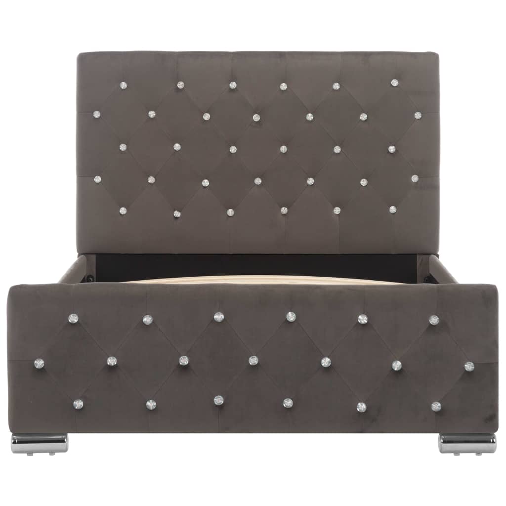 Bedframe fluweel grijs 100x200 cm is nu te koop bij PeponiXL, paradijselijk wonen!