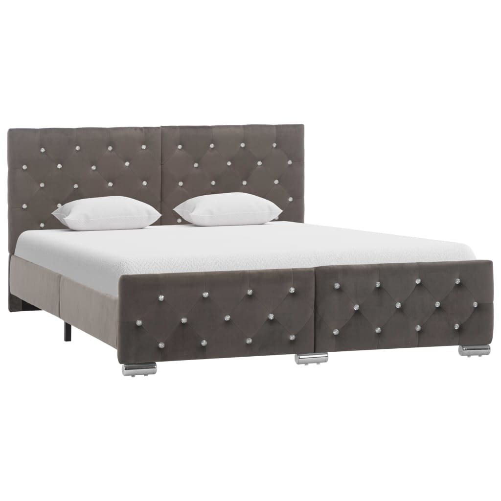 Bedframe fluweel grijs 140x200 cm is nu te koop bij PeponiXL, paradijselijk wonen!