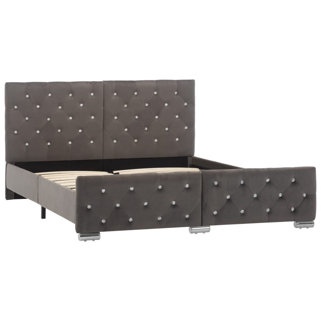 Bedframe fluweel grijs 140x200 cm is nu te koop bij PeponiXL, paradijselijk wonen!