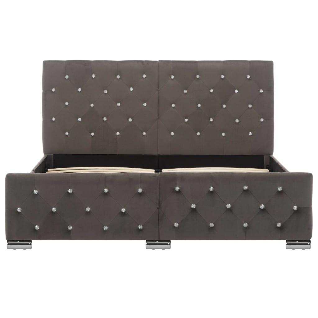 Bedframe fluweel grijs 140x200 cm is nu te koop bij PeponiXL, paradijselijk wonen!