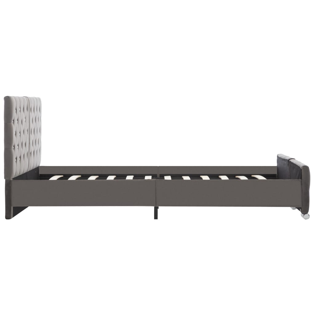 Bedframe fluweel grijs 140x200 cm is nu te koop bij PeponiXL, paradijselijk wonen!