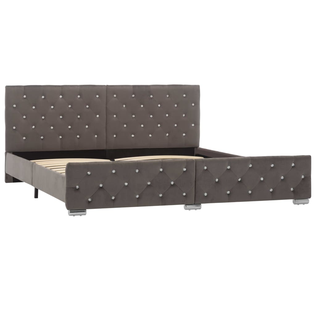 Bedframe fluweel grijs 180x200 cm is nu te koop bij PeponiXL, paradijselijk wonen!