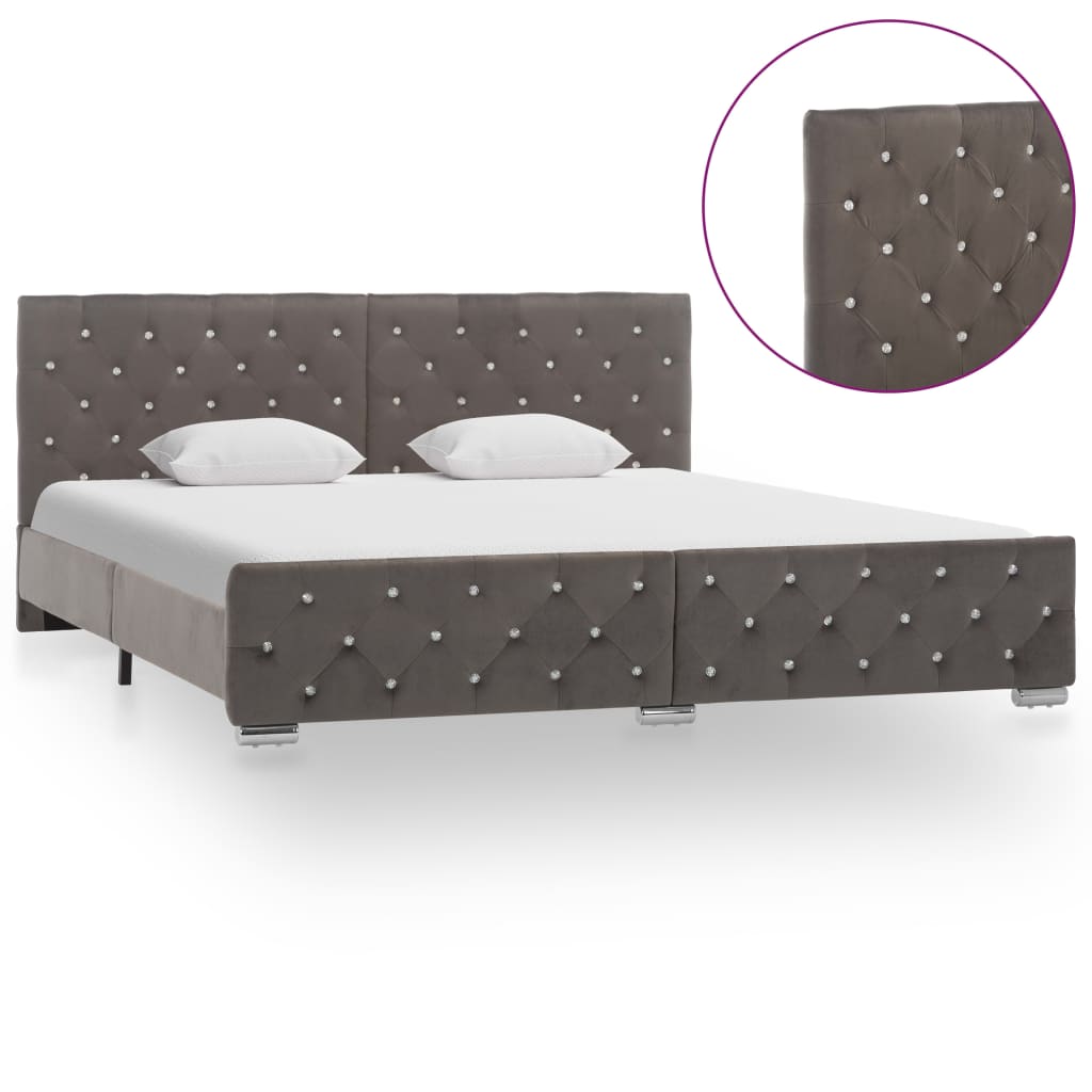 Bedframe fluweel grijs 180x200 cm is nu te koop bij PeponiXL, paradijselijk wonen!