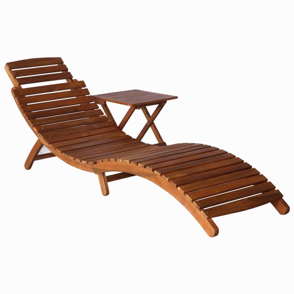 Ligbed met tafel massief acaciahout bruin is nu te koop bij PeponiXL, paradijselijk wonen!