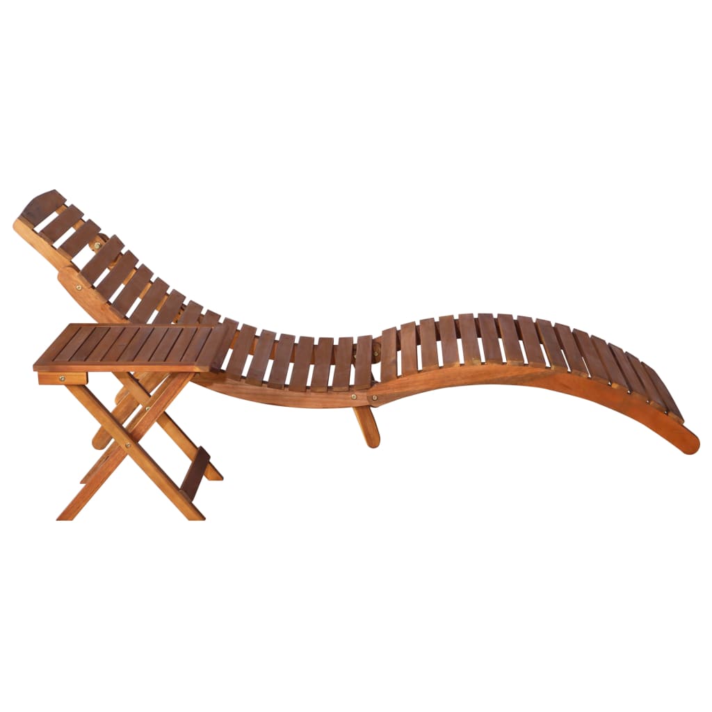 Ligbed met tafel massief acaciahout bruin is nu te koop bij PeponiXL, paradijselijk wonen!
