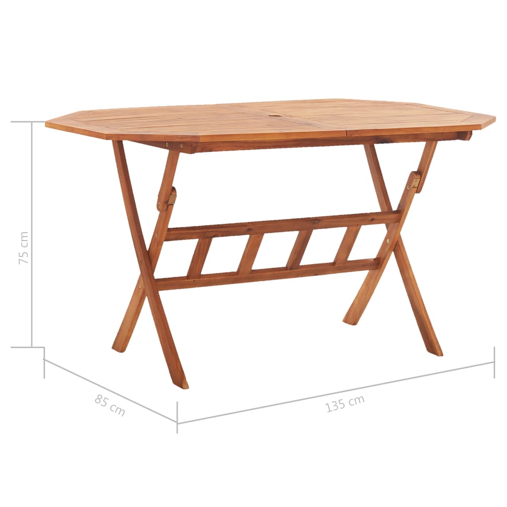 Tuintafel inklapbaar 135x85x75 cm massief acaciahout is nu te koop bij PeponiXL, paradijselijk wonen!