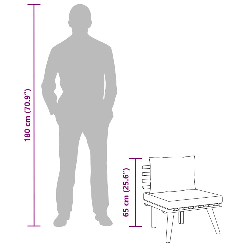 Tuinstoel met kussens massief acaciahout is nu te koop bij PeponiXL, paradijselijk wonen!