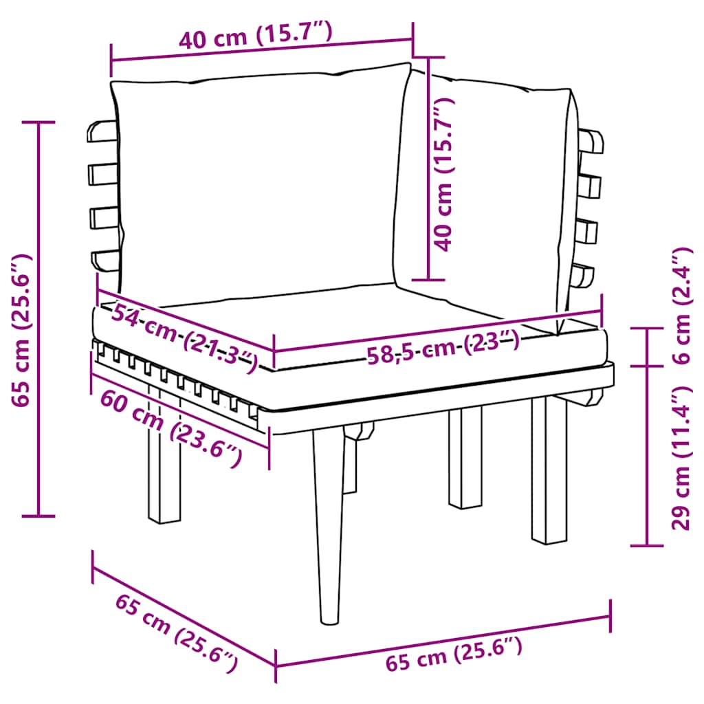 Tuinhoekbank met kussens massief acaciahout is nu te koop bij PeponiXL, paradijselijk wonen!