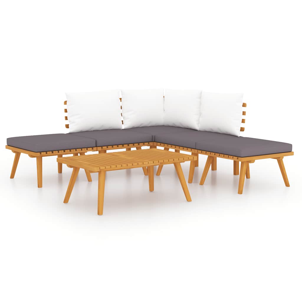 6-delige Loungeset massief acaciahout is nu te koop bij PeponiXL, paradijselijk wonen!
