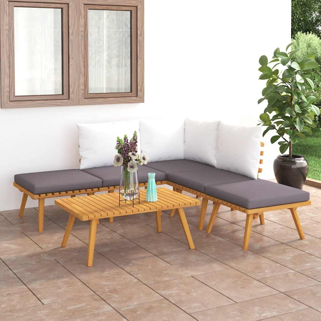 6-delige Loungeset massief acaciahout is nu te koop bij PeponiXL, paradijselijk wonen!