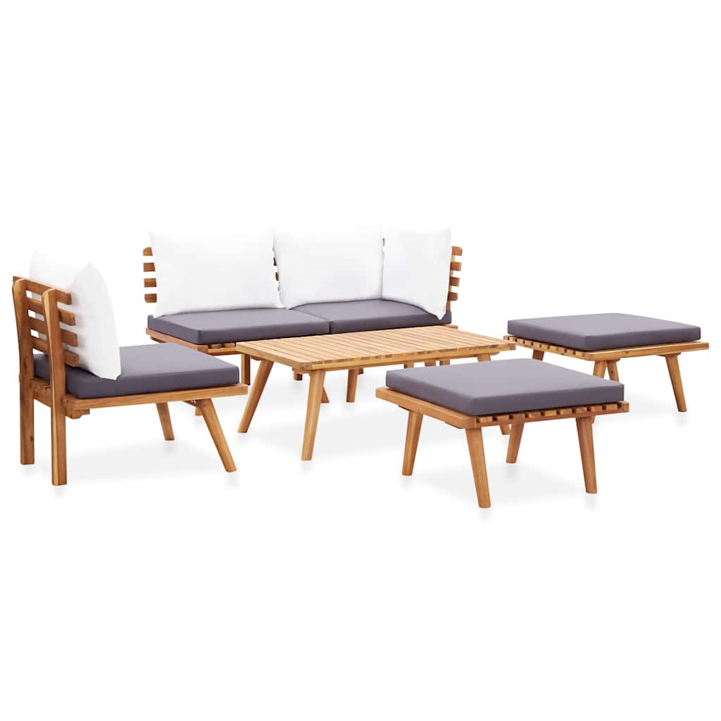 6-delige Loungeset massief acaciahout is nu te koop bij PeponiXL, paradijselijk wonen!