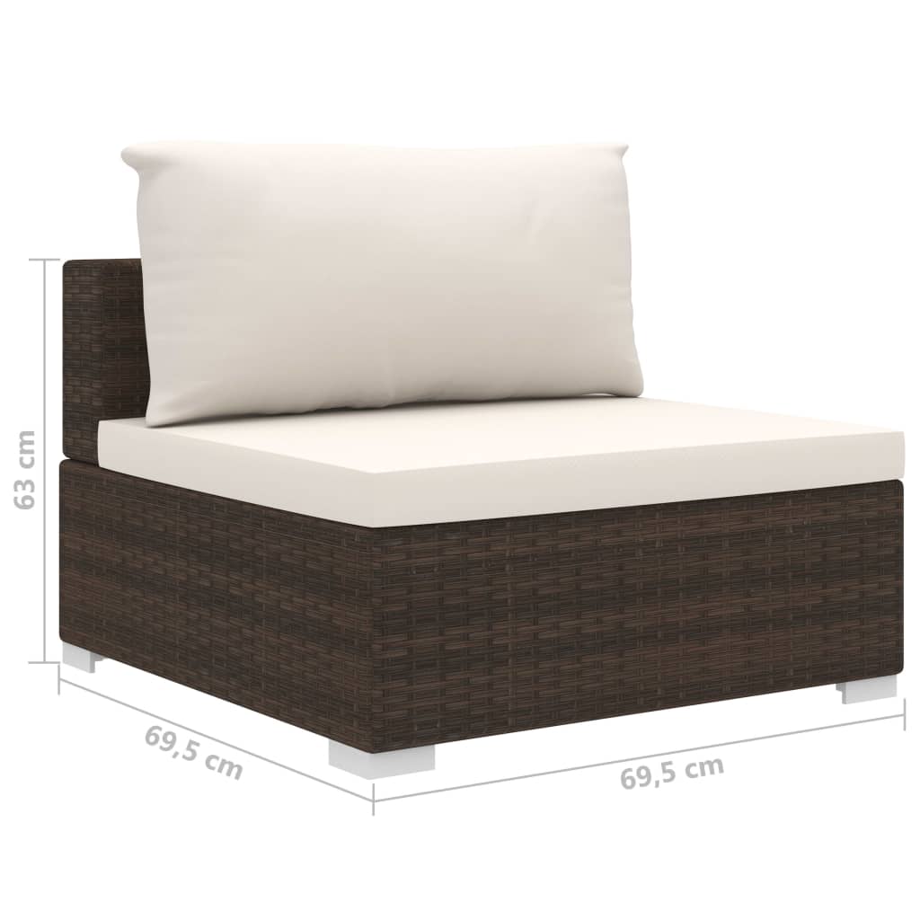 8-delige Loungeset met kussens poly rattan bruin is nu te koop bij PeponiXL, paradijselijk wonen!