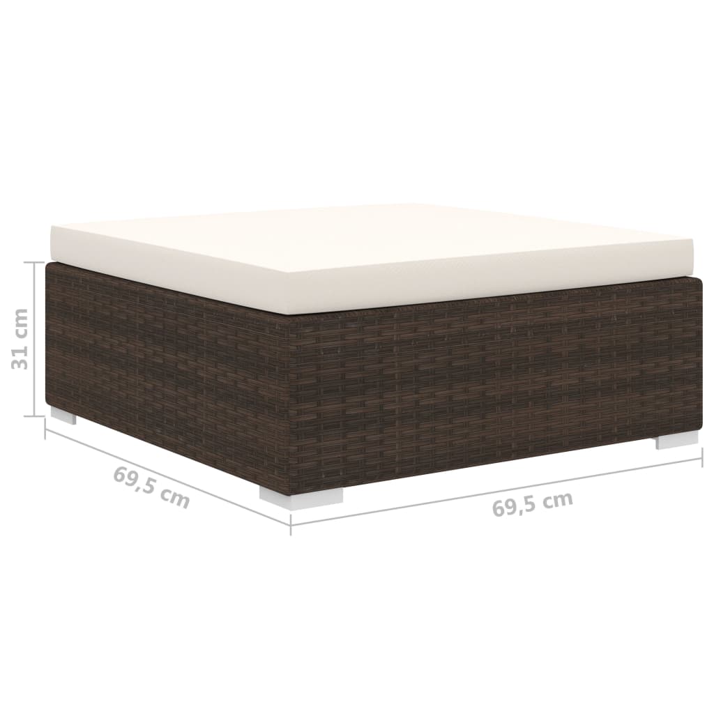 8-delige Loungeset met kussens poly rattan bruin is nu te koop bij PeponiXL, paradijselijk wonen!