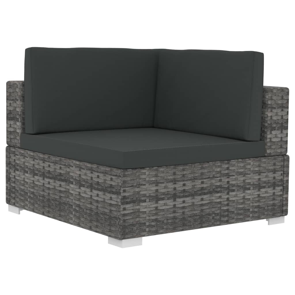 4-delige Loungeset met kussens poly rattan grijs is nu te koop bij PeponiXL, paradijselijk wonen!