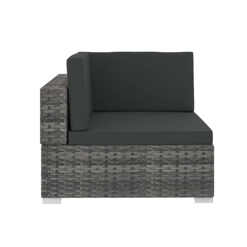4-delige Loungeset met kussens poly rattan grijs is nu te koop bij PeponiXL, paradijselijk wonen!