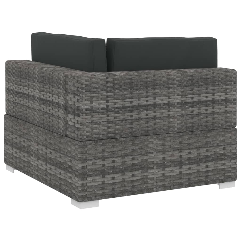 4-delige Loungeset met kussens poly rattan grijs is nu te koop bij PeponiXL, paradijselijk wonen!